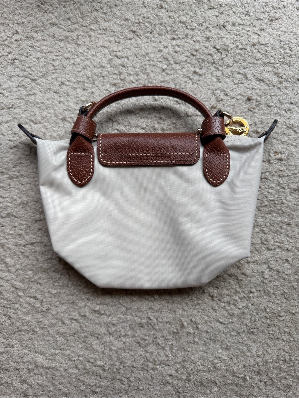 NWT Longchamp- Le Pliage Original Pouch With Handle, PAPER - Picture 3 of 12